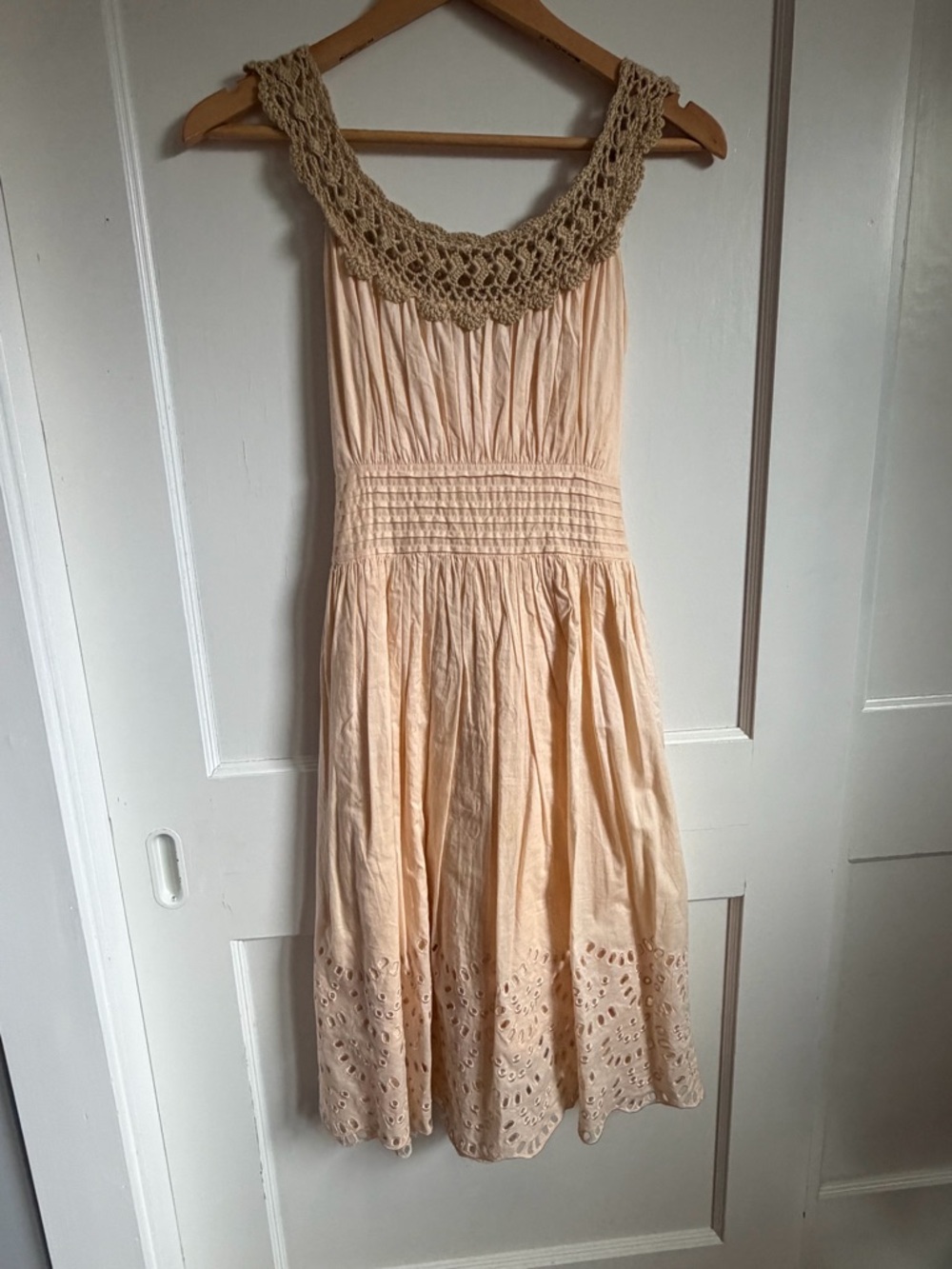 Vintage Marc Jacobs Peach Crochet Tank Dress